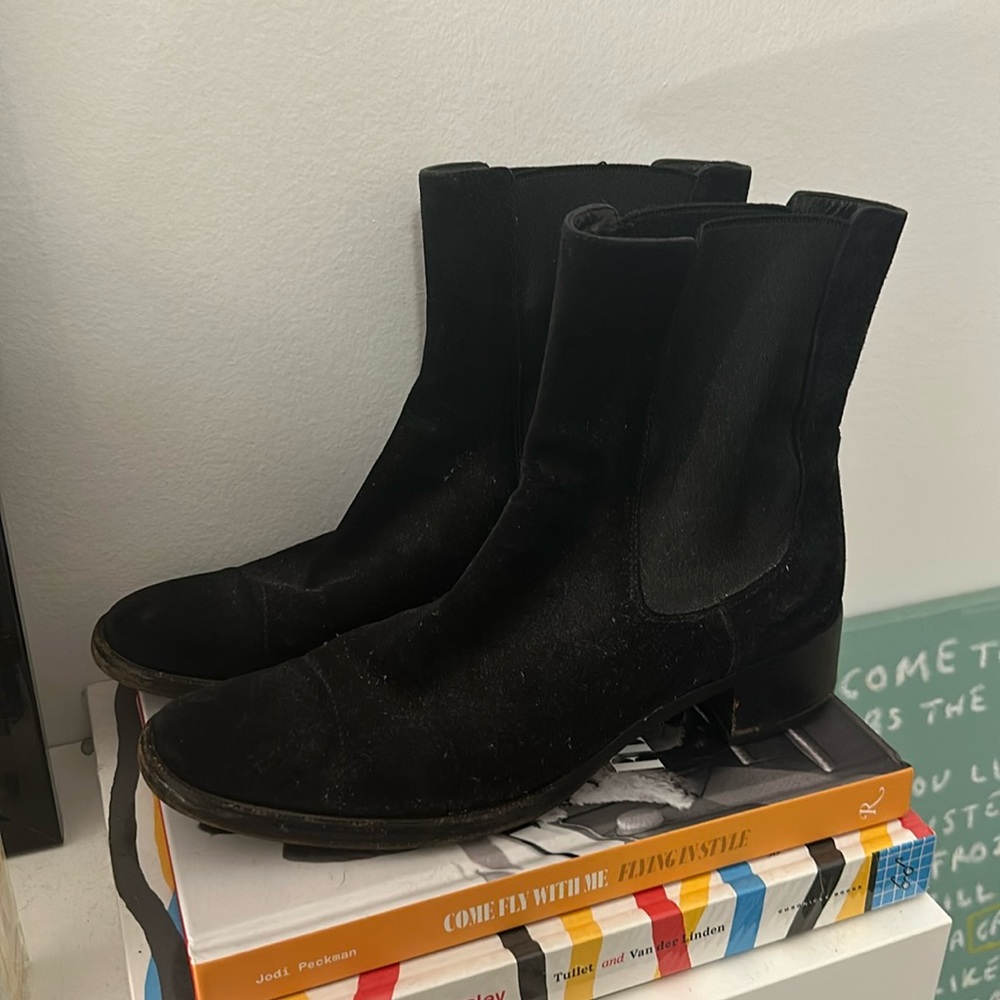 Jil Sander Suede Black Boots